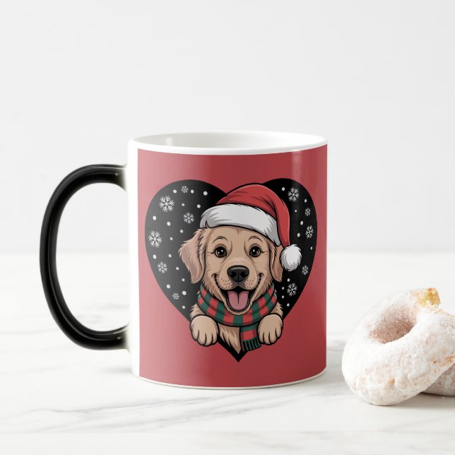 Christmas Golden Retriever - Santa Dog Magic Mug (With Donut)