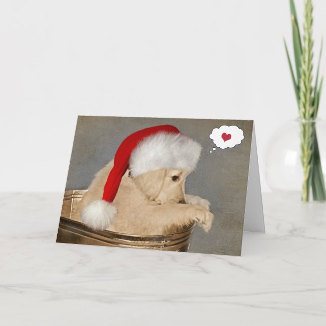 Christmas Golden Retriever Thinking of You Card (Front)