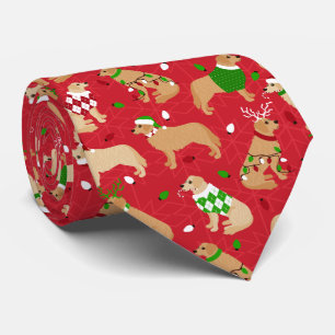Christmas Golden Retriever Tie