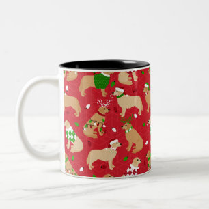 Christmas Golden Retriever Two-Tone Coffee Mug