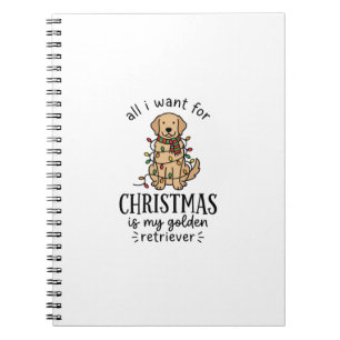 Christmas Golden Retriever Wish List Design Notebook