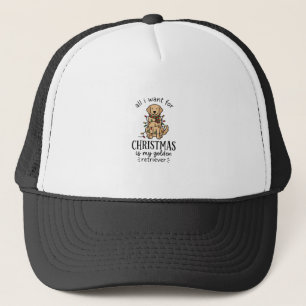 Christmas Golden Retriever Wish List Design Trucker Hat