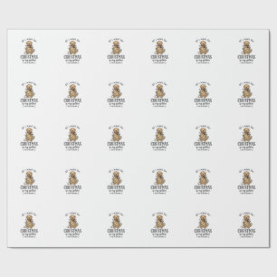 Christmas Golden Retriever Wish List Design Wrapping Paper