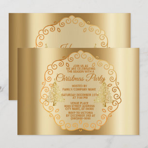 Christmas Golden Shiny Holidays Invitation