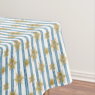Christmas, Golden, snowflakes, holiday, new year, Tablecloth