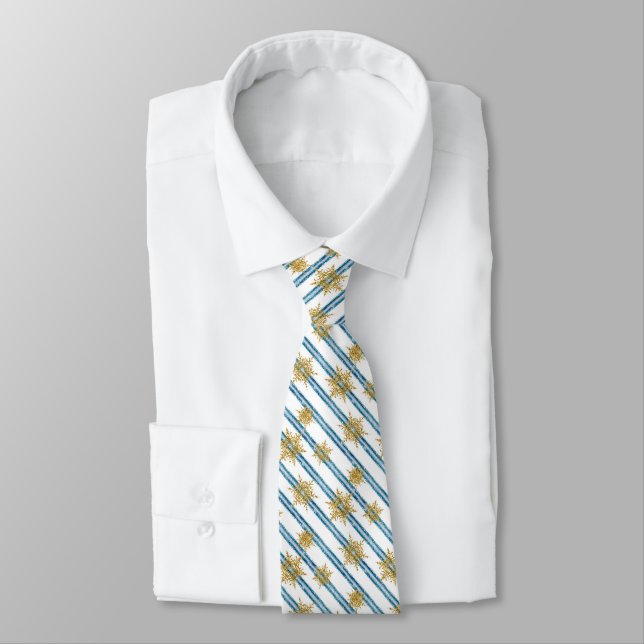 Christmas, Golden, snowflakes, holiday, new year, Tie (Tied)
