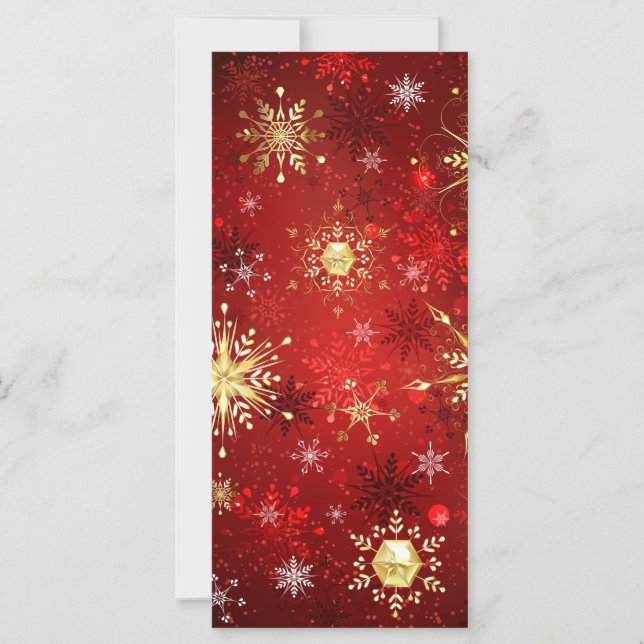 Christmas Golden Snowflakes on Red Background (Front)