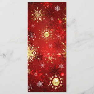 Christmas Golden Snowflakes on Red Background Advice Card
