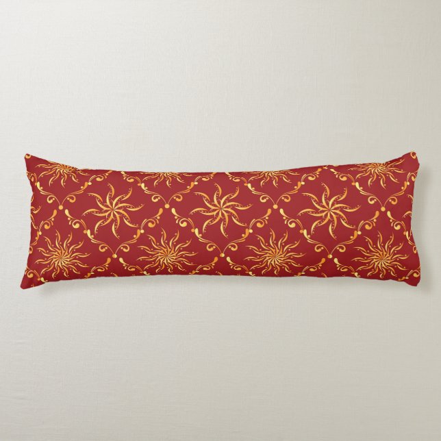 Christmas Golden Sun Pattern Body Cushion (Front)