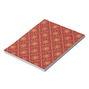 Christmas Golden Sun Pattern Notepad