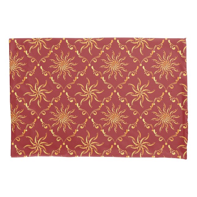 Christmas Golden Sun Pattern Pillowcase (Front)