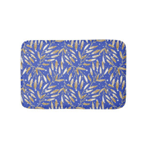 Christmas, Golden twigs, white, snowflakes, winter Bath Mat