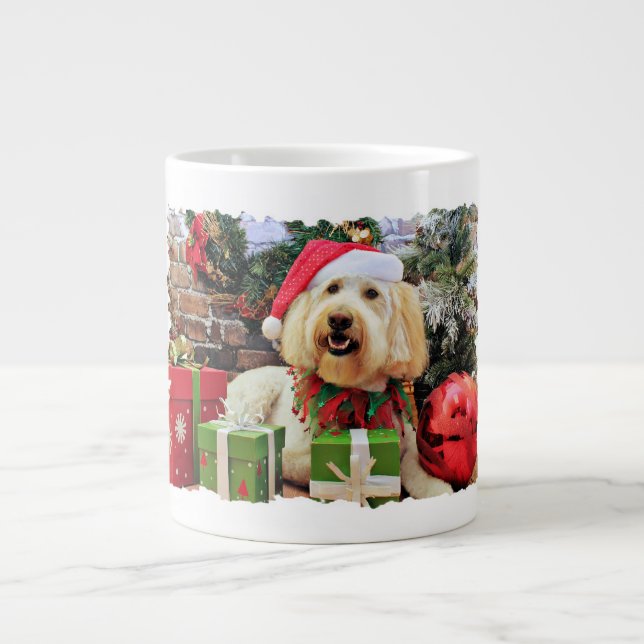 Christmas - GoldenDoodle - Bella Large Coffee Mug (Front)