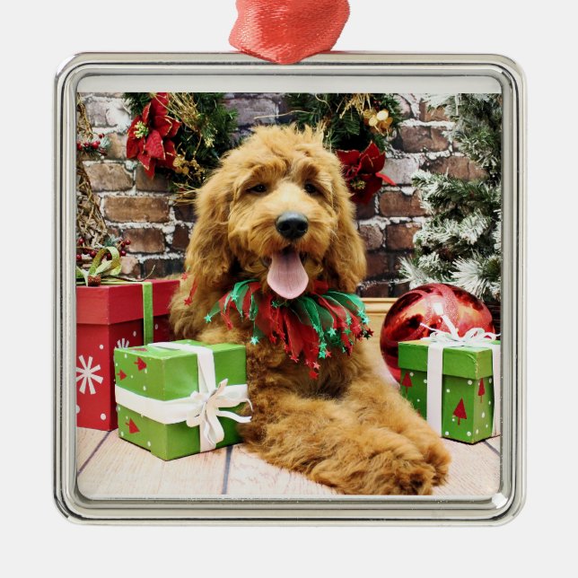 Christmas - GoldenDoodle - Claire Metal Tree Decoration (Front)
