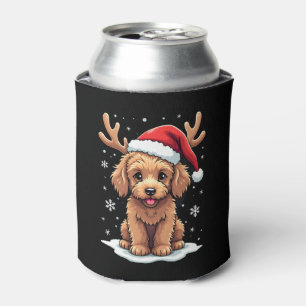 Christmas Goldendoodle Dog Reindeer Holiday Doodle Can Cooler