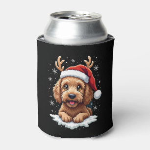 Christmas Goldendoodle Dog Reindeer Holiday Doodle Can Cooler