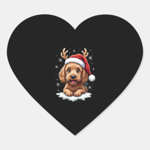 Christmas Goldendoodle Dog Reindeer Holiday Doodle Heart Sticker