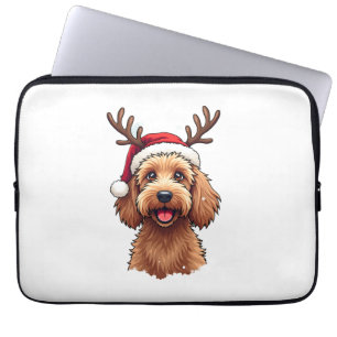 Christmas Goldendoodle Dog Reindeer Holiday Doodle Laptop Sleeve