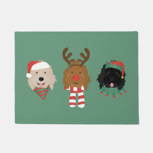 Christmas Goldendoodle Dogs Doormat