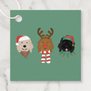 Christmas Goldendoodle Dogs Favour Tags