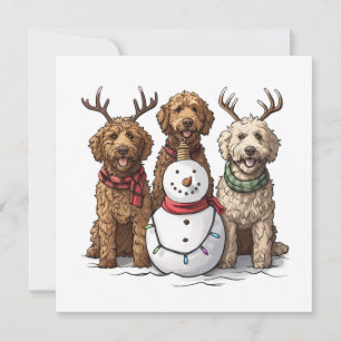 Christmas Goldendoodle Dogs Holiday Card