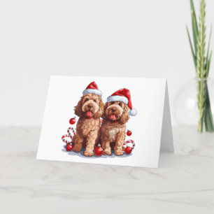 Christmas Goldendoodle Dogs Holiday Card