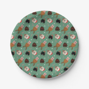 Christmas Goldendoodle Dogs Paper Plate