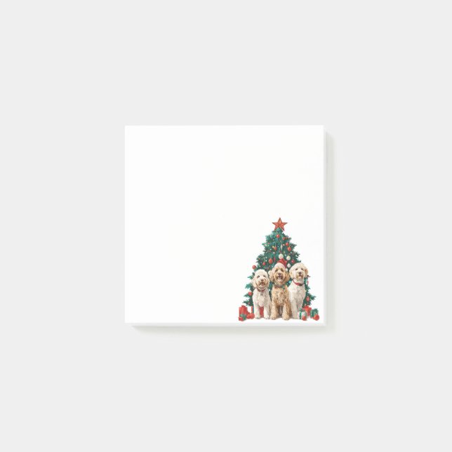 Christmas Goldendoodle Dogs Post-it Notes (Front)