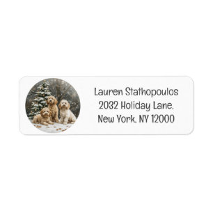 Christmas Goldendoodle Puppy Dogs