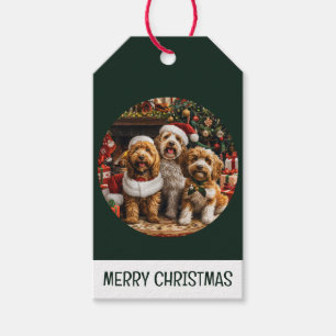 Christmas Goldendoodle Puppy Dogs Gift Tags