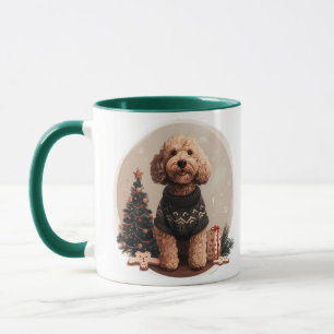 Christmas Goldendoodle Puppy Dogs Mug