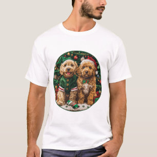 Christmas Goldendoodle Puppy Dogs T-Shirt