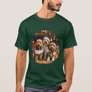 Christmas Goldendoodle Puppy Dogs T-Shirt