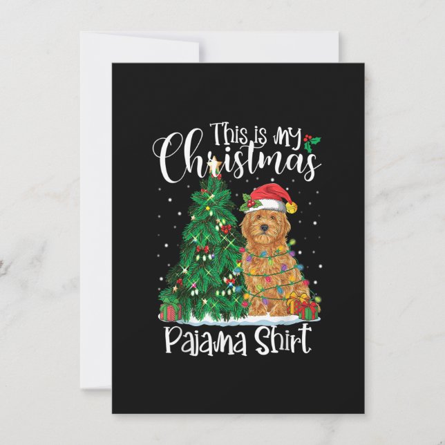 Christmas Goldendoodle Reindeer Funny Pajama Dog L Invitation (Front)
