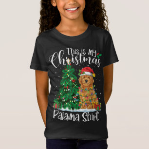 Christmas Goldendoodle Reindeer Funny Pajama Dog L T-Shirt