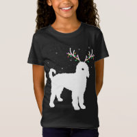 Christmas Goldendoodle With Antlers Xmas Reindeer