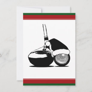 Christmas Golf Ball   and Club Invitation
