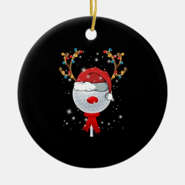Christmas Golf Ball   Ceramic Tree Decoration (Front)