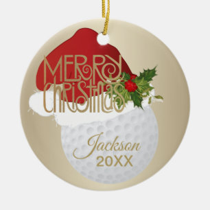 Christmas Golf Ball Ceramic Tree Decoration