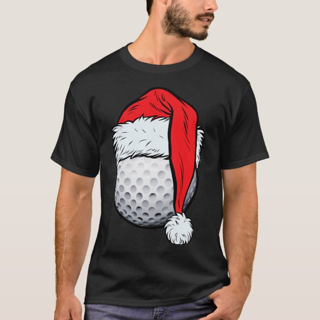 Christmas Golf Ball Santa Hat Xmas Golfing Boys Me T-Shirt (Front)