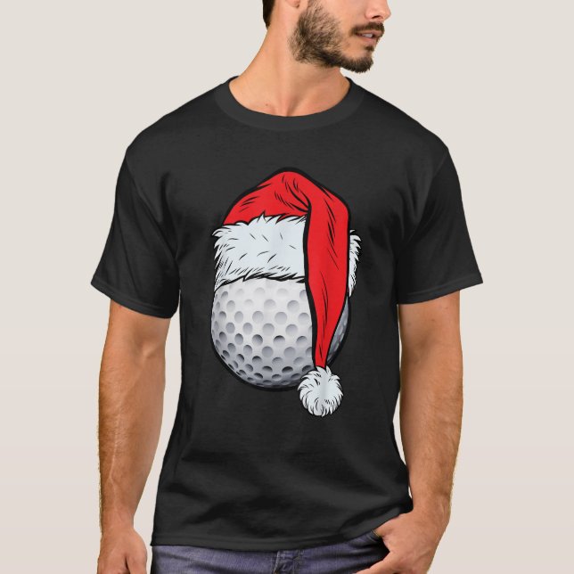 Christmas Golf Ball Santa Hat Xmas Golfing Boys Me T-Shirt (Front)