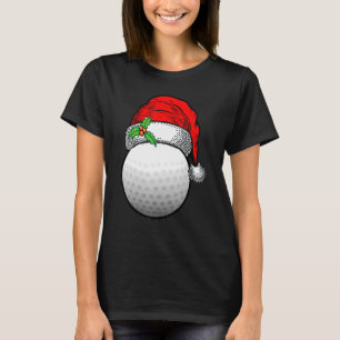 Christmas Golf Ball Santa Hat Xmas Sport For Boy M T-Shirt
