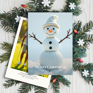 Christmas Golf Ball Snowman • Family Photo Holiday Card