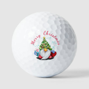 Christmas Golf Balls Gnome with Gift