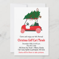 Christmas Golf Cart Parade Invitation