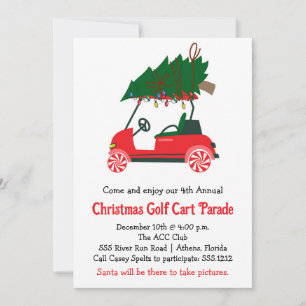 Christmas Golf Cart Parade Invitation