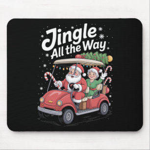 Christmas Golf Cart Parade Santa And Mrs St Nick Mouse Mat