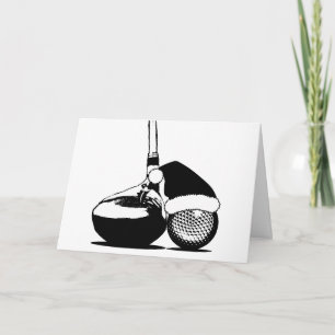 Christmas Golf Club and Ball Holiday Card