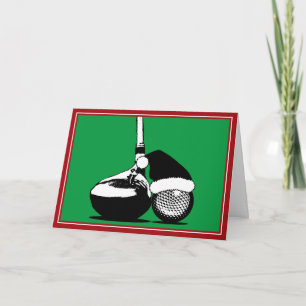 Christmas Golf Club and Ball Holiday Card