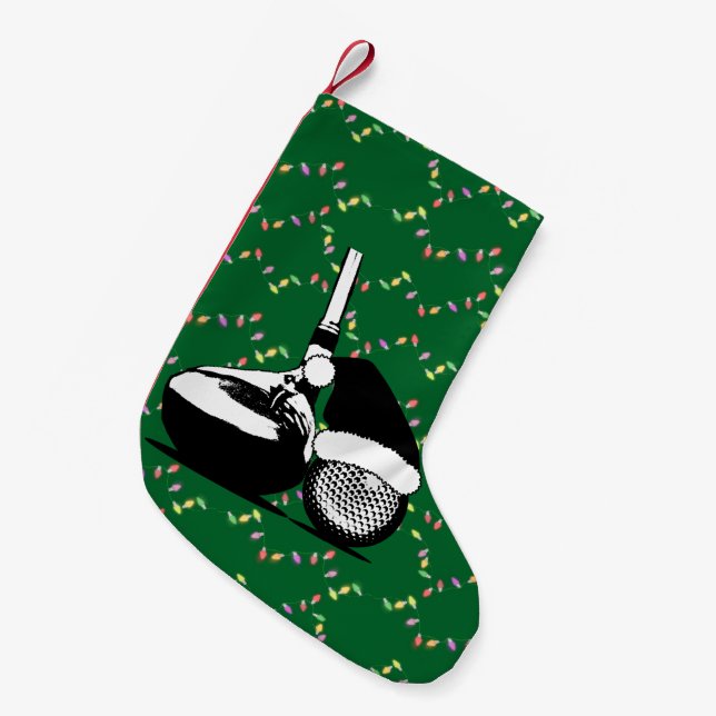 Christmas Golf Club and Ball Small Christmas Stocking (Front (Hanging))